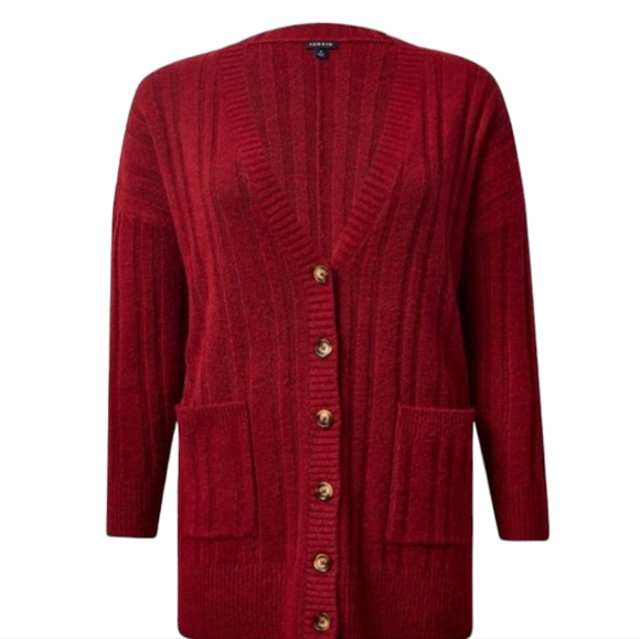 Nwt Torrid Red Vegan Cashmere Front Cardigan sz 1X - Picture 3 of 5